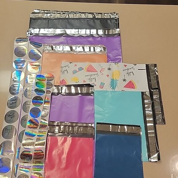 Poly Mailers 50pc Starter Pack w/ 50 Thank you Stickers - Picture 3 of 15